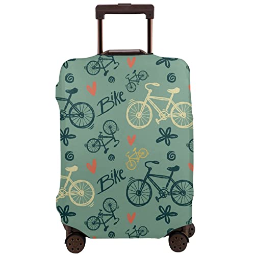 COSNUG Funda para equipaje (solo para bicicleta, patrón de viaje, maleta protectora, funda de equipaje de 18-32 pulgadas, multicolor, 85