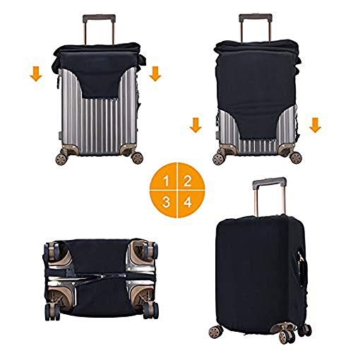COSNUG Funda para equipaje (solo para bicicleta, patrón de viaje, maleta protectora, funda de equipaje de 18-32 pulgadas, multicolor, 85