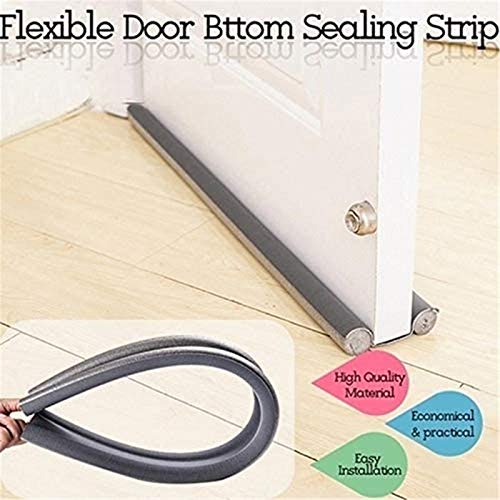 Cotton stopper wind dust blocker,Flexible door bottom sealing strip guard wind goo dust stopper sealer,Under door draft stopper white, Double Sided use,for door sound noise proof(3PCS)