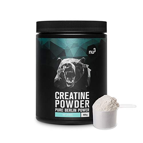 Creatina creapure en polvo - 500g de creatina pura - 100% monohidrato CREAPURE - Especial para atletas - Para mejorar el rendimiento en el entrenamiento - Suplemento para desarrollo muscular - de nu3
