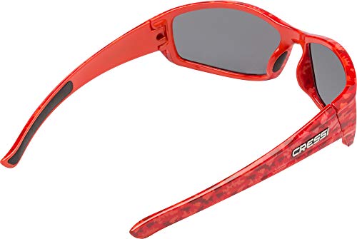 Cressi Hunter Sunglasses Gafas de Sol Deportivo, Adultos Unisex, Rojo Camuflaje/Lentes Espejadas Plata, Talla única