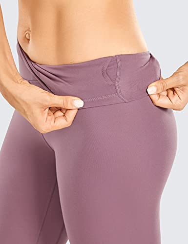 CRZ YOGA Leggings de Yoga cepillados para Mujer con Bolsillo Interior Medias de Entrenamiento de Cintura Alta - 25cm Corteza Antigua 40