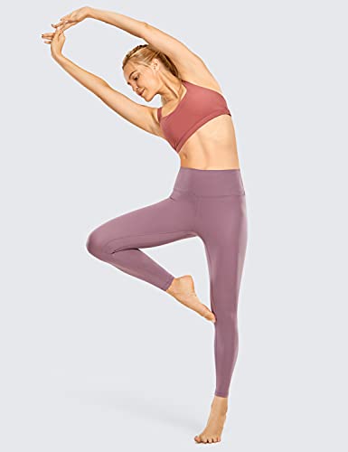 CRZ YOGA Leggings de Yoga cepillados para Mujer con Bolsillo Interior Medias de Entrenamiento de Cintura Alta - 25cm Corteza Antigua 40