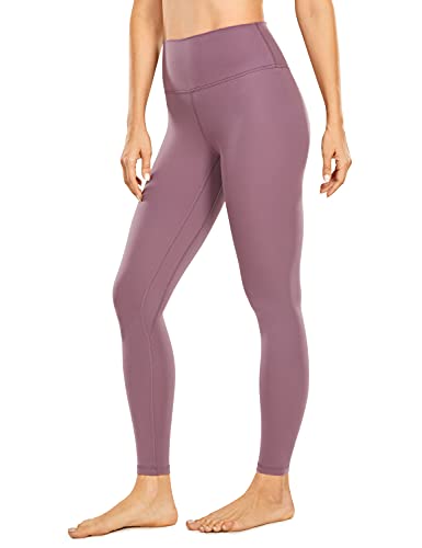 CRZ YOGA Leggings de Yoga cepillados para Mujer con Bolsillo Interior Medias de Entrenamiento de Cintura Alta - 25cm Corteza Antigua 40