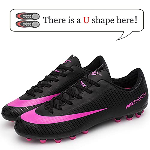 Csgkag Zapatos de Fútbol Hombre Training Botas de Fútbol Spike Aire Libre Profesionales Atletismo ​Zapatillas de Tacos Futbol,Negro,EU37