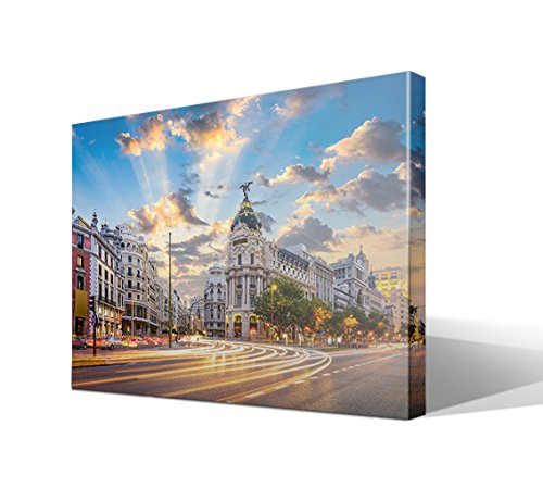Cuadro Canvas Calle de Alcalá de Madrid - 75cm x 55cm - Fabricado en España