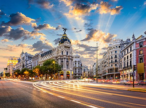 Cuadro Canvas Calle de Alcalá de Madrid - 75cm x 55cm - Fabricado en España