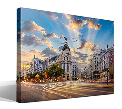 Cuadro Canvas Calle de Alcalá de Madrid - 75cm x 55cm - Fabricado en España