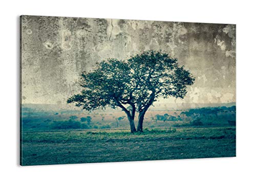 Cuadro sobre lienzo - Impresión de Imagen - árbol naturaleza campo - 100x70cm - Imagen Impresión - Cuadros Decoracion - Impresión en lienzo - Cuadros Modernos - Lienzo Decorativo - AA100x70-3627