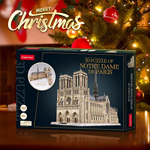 CubicFun Puzzle 3D Notre Dame de Paris Grande Arquitectura Maquetas para Construir Souvenir Regalo para Adultos, 293 Piezas