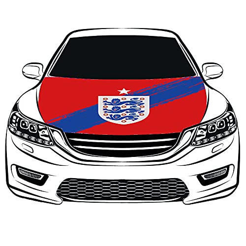 Cubierta para capó de coche de la Copa del Mundo de Inglaterra, de 3,3 x 5 pies, 100% poliéster, bandera del motor, telas elásticas se pueden lavar, bandera del capó del coche