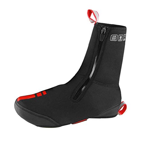 Cubrezapatillas Bicicleta a Prueba De Agua a Prueba De Viento Lana Forrada Zapatos De La Bici Caliente Camino De MTB Cubiertas Invierno De La Bicicleta Protector Térmico (Negro,