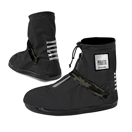 Cubrezapatos Impermeables Negros Bajos - Cubrezapatillas Reflectantes Antideslizantes - Galochas Lluvia Cierre Cordón - Protectores Zapatos Resistentes Reutilizables - Perletti (Camuflaje, S (36/39))