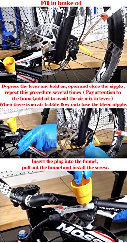 CYCEARTH Herramienta de Purga Bicicletas hidráulico del Freno de Disco Embudo Aceite tapón de Aceite Mineral Shimano MTB de la Bicicleta del Freno de Disco del sangrador del Kit de fluidos