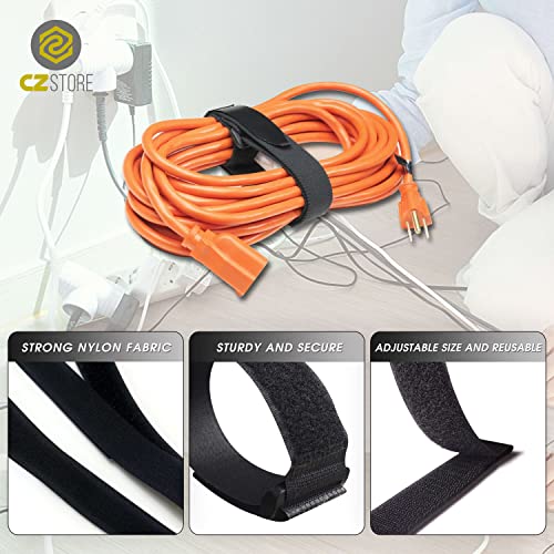 CZ Store Bridas Ajustables para Cables - ✮GARANTÍA DE POR VIDA✮ - Paquete de 10 Correas de Nylon Resistentes con Hebilla de Plástico - Organizadores para Sujetar Cables de Ordenador, Herramientas