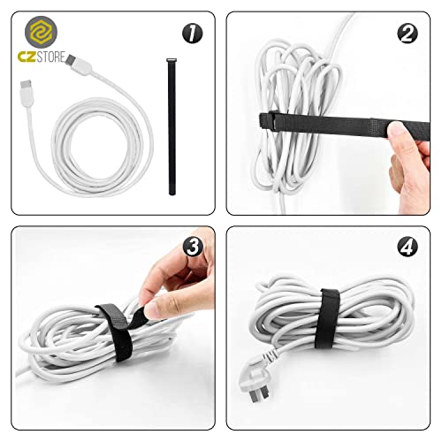 CZ Store Bridas Ajustables para Cables - ✮GARANTÍA DE POR VIDA✮ - Paquete de 10 Correas de Nylon Resistentes con Hebilla de Plástico - Organizadores para Sujetar Cables de Ordenador, Herramientas
