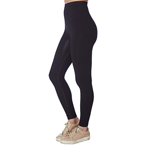 CzSalus Pantalón largo ligero, mallas adelgazantes de compresión media para lipedema y linfedema (L, Negro)