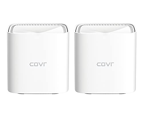 D-Link COVR-1102 Kit WiFi Mesh AC1200 (Dual-Band, dos nodos extensores inteligentes Wi-Fi hasta 1200 Mbps, malla, encriptación WPA3, LAN Gigabit, Wave2, Streaming 4K, compatible Alexa/Google, blanco