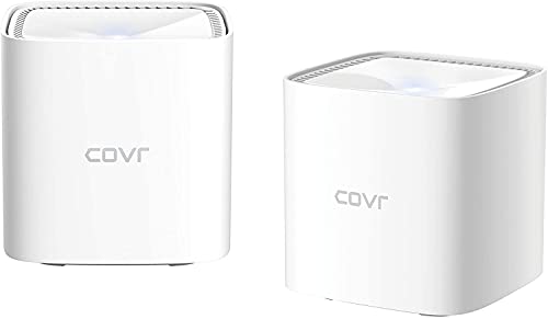 D-Link COVR-1102 Kit WiFi Mesh AC1200 (Dual-Band, dos nodos extensores inteligentes Wi-Fi hasta 1200 Mbps, malla, encriptación WPA3, LAN Gigabit, Wave2, Streaming 4K, compatible Alexa/Google, blanco