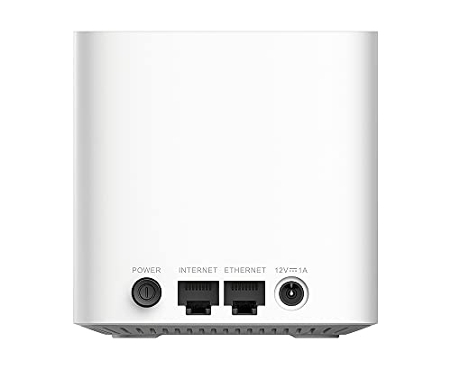 D-Link COVR-1102 Kit WiFi Mesh AC1200 (Dual-Band, dos nodos extensores inteligentes Wi-Fi hasta 1200 Mbps, malla, encriptación WPA3, LAN Gigabit, Wave2, Streaming 4K, compatible Alexa/Google, blanco