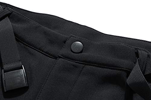 DAFENP Pantalones Trekking Hombre Impermeables Pantalones de Trabajo Termicos Montaña Senderismo Esqui Snowboard Invierno Polar Forrado Aire Libre (Large, D Negro)