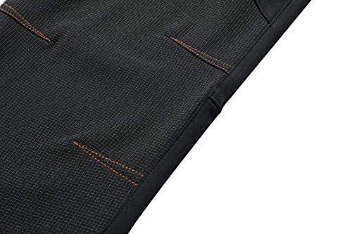 DAFENP Pantalones Trekking Hombre Impermeables Pantalones de Trabajo Termicos Montaña Senderismo Esqui Snowboard Invierno Polar Forrado Aire Libre (Large, D Negro)