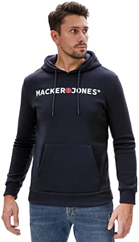 DAFENP Sudaderas Hombres con Capucha Forrado Caliente Sudadera Deportivo Invierno Hoodie Manga Larga Cordón con Bolsillo WY71055M-DarkBlue-L