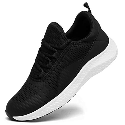 DAFENP Zapatillas Running de Deportivas para Hombre Mujer Gimnasio Sneakers Comodos Deportes Calzado Ligero Transpirable XZ275-halfblack-EU41