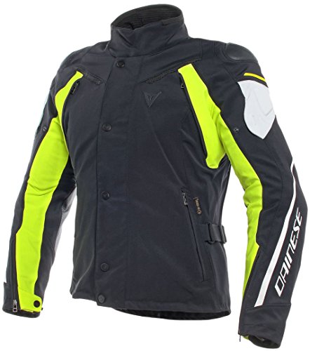 Dainese 1654604-Z02-48 Chaqueta para Moto, Negro/Gris Glacier/Fluo Amarillo, 48