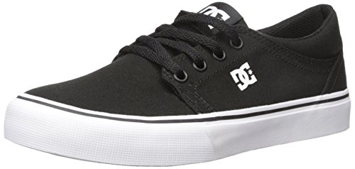 DC Shoes Trase TX-Low-Top Shoes for Boys, Zapatillas de Skateboard Hombre, Black/White, 36.5 EU