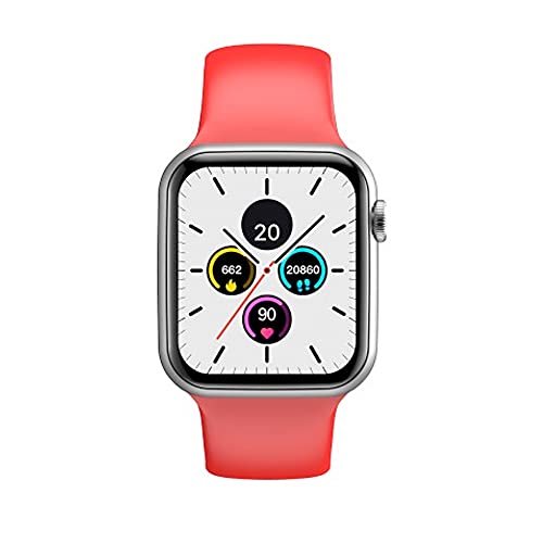 DCU TECNOLOGIC | Smartwatch Colorful | Reloj Inteligente Notificaciones Apps y Llamadas | 8 Modos de Deporte | IP67 | 2 Correas en TPU Blanco + Rojo