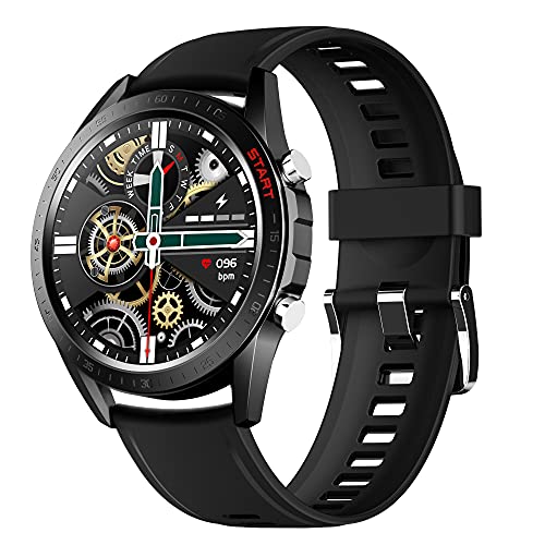 DCU Tecnologic | Smartwatch Elegance | Reloj Inteligente | Control Remoto para Fotos | 8 Modos Deporte | IP68 | 2 Correas Piel Marrón/Silicona Negra