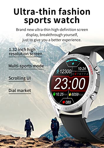 DCU Tecnologic | Smartwatch Elegance | Reloj Inteligente | Control Remoto para Fotos | 8 Modos Deporte | IP68 | 2 Correas Piel Marrón/Silicona Negra