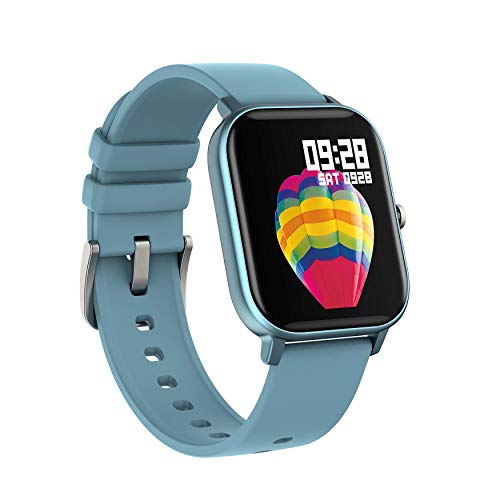 DCU TECNOLOGIC | Smartwatch | Reloj Inteligente Curved Glass | Pulsera de Actividad IP67 | Pulsómetro y Monitor de presión Arterial | Control del Ciclo Femenino | Multideporte (Azul)