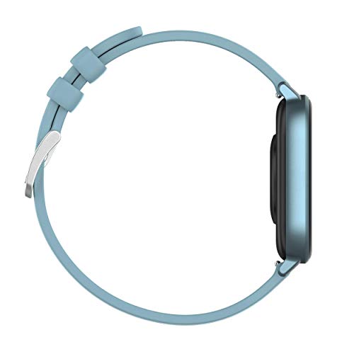 DCU TECNOLOGIC | Smartwatch | Reloj Inteligente Curved Glass | Pulsera de Actividad IP67 | Pulsómetro y Monitor de presión Arterial | Control del Ciclo Femenino | Multideporte (Azul)