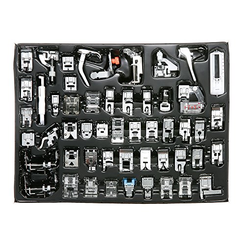 Decdeal - Kit de 52 Piezas Multifuncional Prensatelas Accesorios para Máquina de Coser Presser Feet (Compatible para Caña Baja, para Brother/Babylock/New Home/Singer/Janome/Kenmore etc)