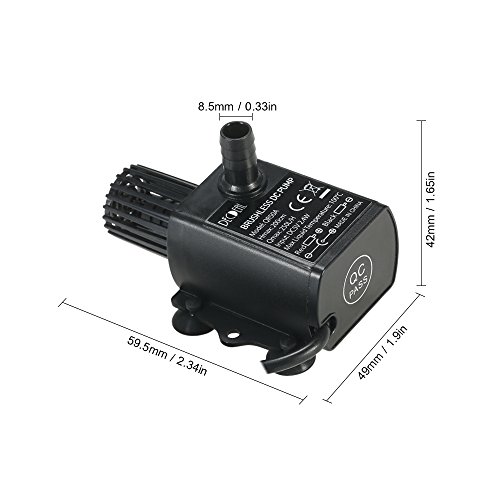 Decdeal USB DC5V 2.4W 250L/H Elevación 200cm Mini Bomba de Agua Ultrasilencioso, Sin Cepillo, Impermeable, Sumergible, para Circulación de Fuente Acuario