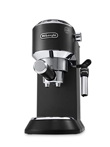 De'longhi Dedica - Cafetera de Bomba de Acero Inoxidable para Café Molido o Monodosis, Cafetera para Espresso y Cappuccino, Depósito de 1.3 Litros, Sistema Anti-goteo, EC685.BK, Negro