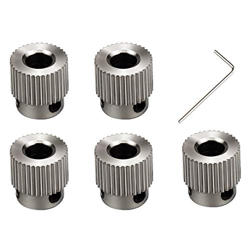 Demason 6 Pcs Engranaje Extrusor para Impresoras 3D MK7 / MK8, Extrusora de Acero Inoxidable de 36 Dientes, con Llave Inglesa Accesorios de Rueda de Engranaje