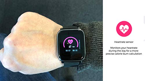 Denver Electronics SW-160 – Reloj Inteligente, Bluetooth, Sensor de frecuencia cardíaca, realiza un Seguimiento de tu Actividad física, Muestra la identificación de Llamadas y la notificación por SMS