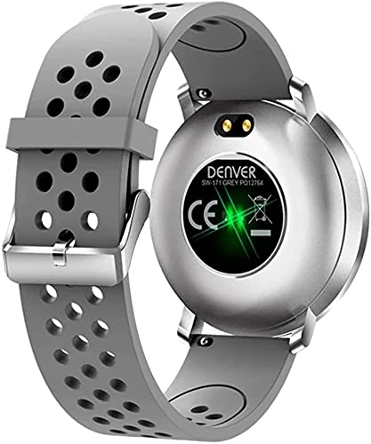 Denver SW-171 Reloj inteligente impermeable con Bluetooth, indicador de presión arterial, obturador remoto de la cámara – Rastreador de actividad deportiva multi - iOS y Android (versión británica)