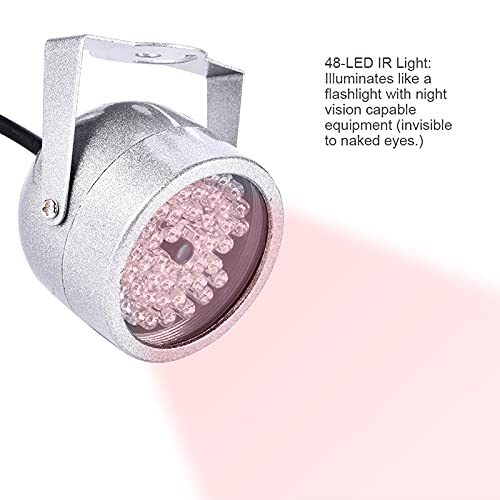 Deror 48-LED IR Light, 48 LED IR Illuminator Lights Luz de visión Nocturna infrarroja Impermeable para cámara CCTV de Seguridad