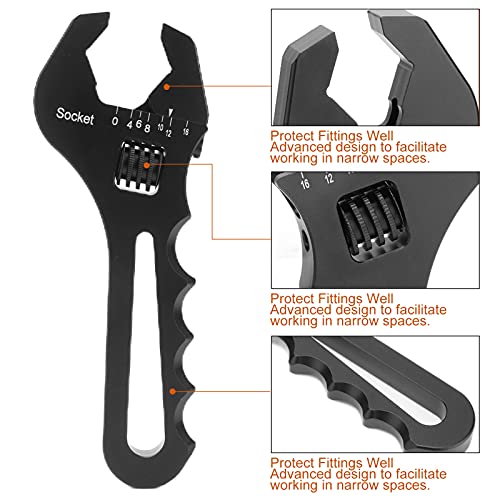 Deror Llave ajustable Llave inglesa de aleación de aluminio Herramienta portátil para mantenimiento de tubos de bricolaje
