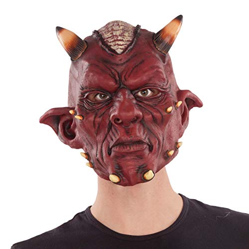 Desconocido My Other Me Máscara de Cabeza de Demonio de Halloween roja de látex Talla única - LOLAhome