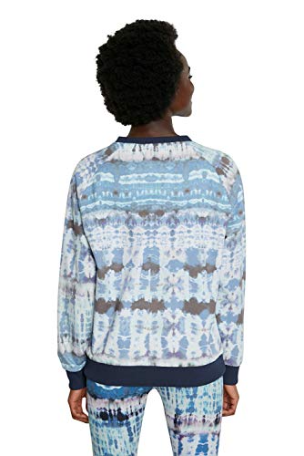 Desigual Crewneck Tie Dye Sudadera, Azul, L para Mujer