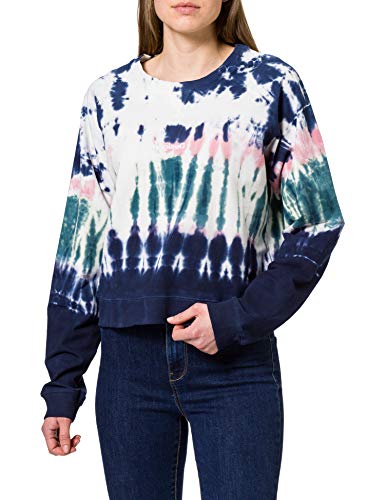 Desigual Crewneck Tie Dye Sudadera, Azul, L para Mujer