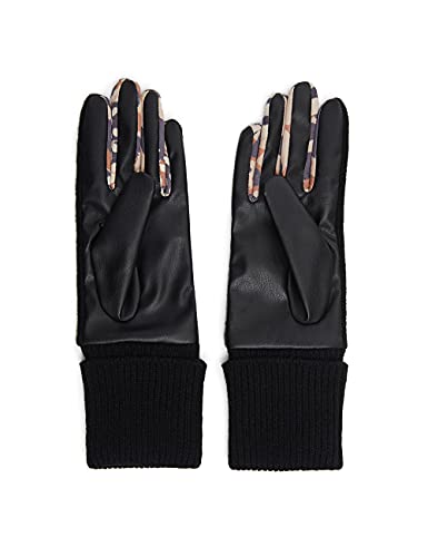 Desigual Gloves_Animal Patch Guantes fríos, Negro, U (Pack de 2) para Mujer