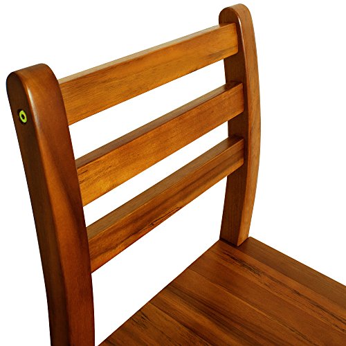 Deuba Set de 2 Taburetes de Bar Altos con Respaldo de Madera de Acacia 40,5x36x110cm sillas de Barra rústico salón Cocina