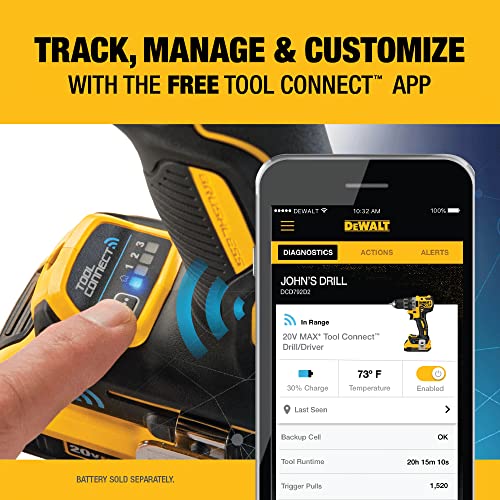 DEWALT 20V MAX XR Brushless Drill/Driver with Tool Connect Bluetooth - Bare Tool (DCD792B)