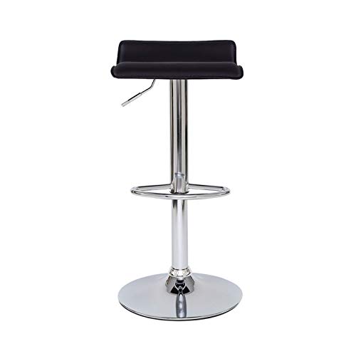 dibea BC00875 4 - Juego de 2 taburetes de Bar (Piel sintética, giratoria 360°, Altura Regulable), Color Negro